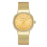 Damen-Armbanduhr von Modiwen, rautenförmiges Stahlgeflecht, mit Quarz-Uhrwerk, F