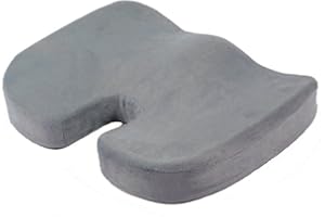 HomDSim - Cuscino ortopedico in memory foam per il coccige, per sedie, auto, casa, ufficio, sedili, cuscino massaggiante (Grigio)