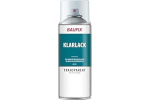 BAUFIX Sprüh und Effektlack, Klarlack Spray transparent, hochglänzend, 400 ml, DIY Lack, Dekorieren von Glas Metall und Holz