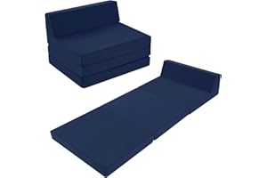 MeMoreCool Folding Floor Mattress Single, High Density Foam Fold Out Sofa Chair Z Bed, Foldable Futon Mattress, Portable Guest Sofa Bed Folding Couch for Sleeping, Car Tent, Travel, Navy