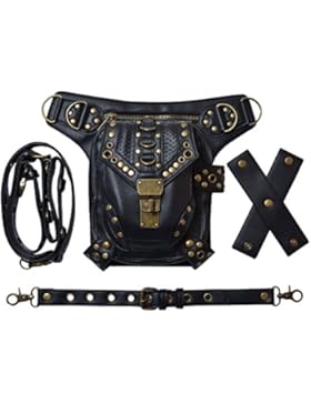 Bhome Gothic Punk Rave Steampunk Gürteltasche Post Apocalyptic Waistbag Tasche Gürteltasche