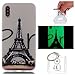 Produktbild Hülle Leuchtende iPhone X Silikon Etui Handy Hülle Weiche Transparente Luminous TPU Back Case Tasche Schale Leuchten In Der Nacht Für Apple iPhone X + Schlüsselanhänger (P) (4)