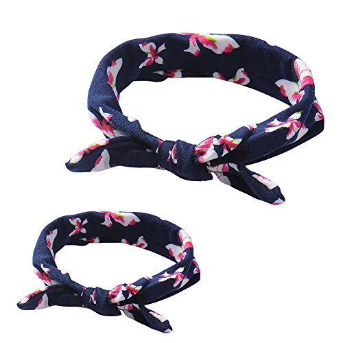 LianLe 1 Satz Mama und Baby Bowknot elastisches Haarband (Stil: D)
