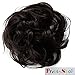Scrunchy Scrunchie Bun Up Do Hairpiece Hair Ribbon Ponytail Extensions Wavy Curly or Messy (dark brown #6)