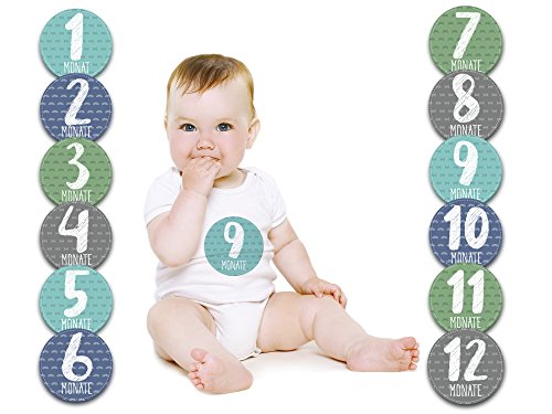 Baby Monatsaufkleber für das 1. Lebensjahr (Deutsch) - Little Mister