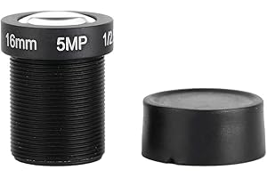 DIOWENY Lentille Focale Fixe de 16 mm, 5MP HD Objectif Grand Angle pour Caméra de Sécurité CCTV Connecteur à Vis Standard M12x0.5 Pièces de Rechange pour Caméra Objectif fisheye Mini objectif à focale fixe