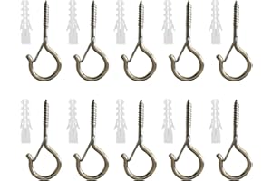 KHYYQUA 10 Piezas Ganchos de Techo, Ganchos para Colgar,Q-Hanger Alambre de Tornillo Ganchos, Ganchos de Rosca con Hebilla de Seguridad, para Exteriores Luces, Colgar Tazas, Macetas