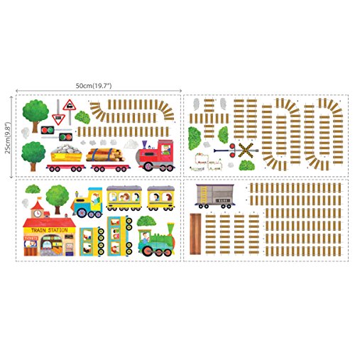 Decowall DW-1504 Züge & Gleise Wandsticker Wandaufkleber Wandtattoo Kinderzimmer - 8