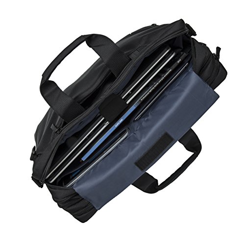 RIVACASE Tasche für Laptops bis 16“ – 2in1 Werwandelbare Notebooktasche/Rucksack mit Trolley Befestigung – Schwarz - 5