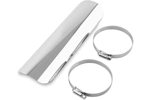 Bouclier Thermique, Keenso Cache de Silencieux D'échappement de Moto Universel Tuyau Bouclier Thermique Couvercle D'isolation Thermique Talon Garde Flamme Pare-chaleur(Silver)