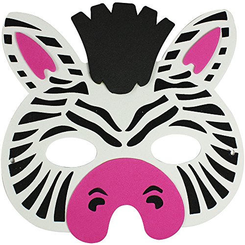 COM-FOUR® 6-teiliges Tiermaskenset, Löwe, Tiger, Giraffe, Zebra, Affe und Bär - 2