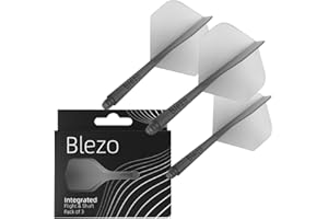 BLEZO Darts Durable Dart Flights | Integrated Dart Flights with Shafts | Pack Of 3 | Fixed 90 Degree Angle | Standard Shape Darts Flights & Stems | Durable Darts Accessories