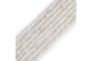 GEM-INSIDE CREATE YOUR OWN FASHION SHGbeads Natürlicher Mondstein Edelstein facettierter runder Abstandshalter 3 mm Halbedelsteine lose Perlen für Schmuckherstellung, 38,1 cm