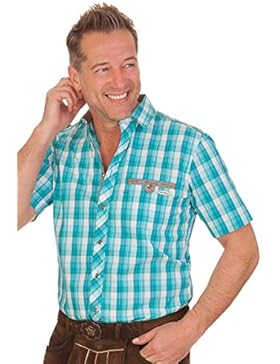 Trachtenhemd mit 1/2-Arm - FREDDY - rot, türkis