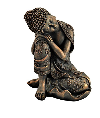 Bouddha assis en bronze, décoration d'intérieur, Statue, Ornement thaïlandais, 25 cm, Home Hut®.
