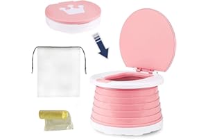 NAUXIU Deska sedesowa dla dzieci, składana toaleta dla dzieci, nocnik na podróż, przenośna składana doniczka podróżna, do treningu niemowląt, wewnątrz i na zewnątrz, w podróży, z torbą podróżną