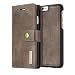 Armor DG MING Apple iPhone 6 Flip Cover Vintage Genuine Leather Wallet Case Flip cover Magnetic Detachable Leather Back Cover 3 Card Slots 1 Cash Slot Removable Cover Case with Card Holder for Apple iPhone 6 (Pine Cone Grey) RS.1500.00