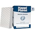 Happi Planet Magic Eraser | Pack of 4 | No Scratch Multi-Surface Cleaning Sponge | Removes 100+ Tough Stains | Just Add Water