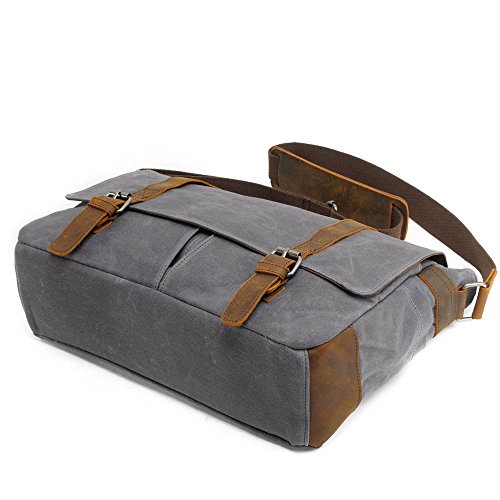 Neuleben Vintage Wasserdicht Kameratasche Aktentasche herausnehmbar Kamerafach Canvas Leder Umh  ngetasche Fototasche f  r DSLR Objektiv Laptopfach Up