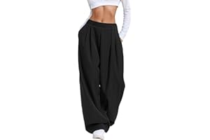 Générique Pantalon Jogging Femme avec Poches et Taille Elastique Pantalon de Jogging Taille Haute Oversize Jogging Baggy Femme Elegant Décontracté Pantalons Chaud Automne Hiver Sweatpants