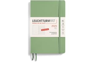 ‎LEUCHTTURM1917 LEUCHTTURM1917 370523 Wochenkalender & Notizbuch Paperback (B6+) 2025, Softcover, Salbei, Deutsch
