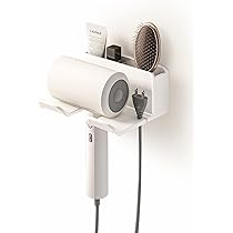 Porta Asciugacapelli Da Muro Adesivo - Con Supporto Rasoio E Portacavi, Senza Fori - Foto 11