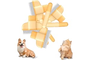 Glvomazty 1 Stück Fellbürste Katze, 2025 Neu Fellblitz Bürste Katze, Pflegeset für Hunde und Katzen zur effektiven Entfernung von unterwolligen Verfilzungen, Bürste für langes und kurzes Fell, Orange