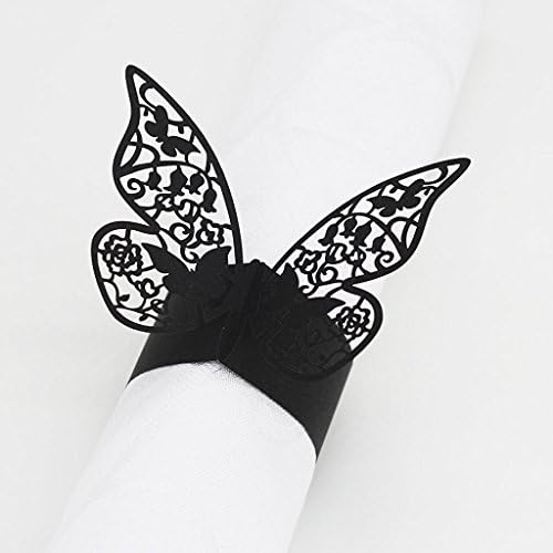 MiiZaru Hollow design Cards Napkin Rings Wrappers Table Decoration Butterfly Wedding Party Favors