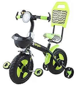 Popo Toys Ninja Kids Bicycle | Baby Bicycle | Ride-On | 1.5 Years & Up |Back & Side Support | Front Storage | Tool-Free Design |with Light | Lemon Yellow|