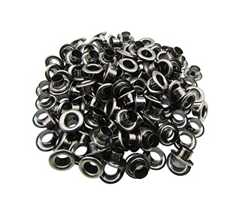 Amanaote 3 mm Innendurchmesser Loch Durchmesser Gun Schwarz Tüllen Ösen mit Waschmaschine selbst Unterstützung 200 Stück Sets