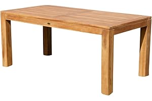 ASS ALEOS. ECHT Teak Bigfuss Design Gartentisch 80x80 140x80 180x90 Auszietisch 130-180x80 cm mit dicken Füßen von AS-S, Größe:180x90cm