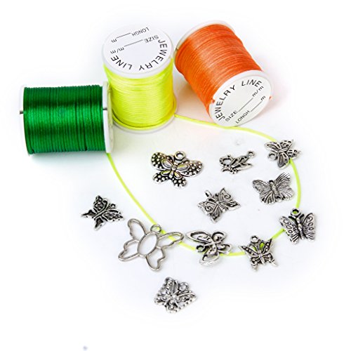 10 Rolls Mischfarbe Nylonschnur Friesen Faden Schnur für Schmuck Kunsthandwerk 1mm - 7