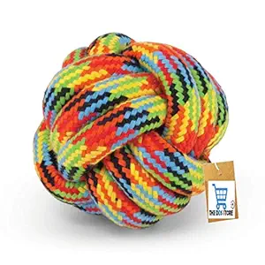 The DDS Store Pet Chew Toy, Knots Weave Cotton Rope, Biting Small Ball for Dogs & Cats ( Color May Vary ) (1 Piece)