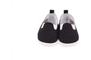 Aeromdale Doll Shoes Solid Color for 18 Inch American Boy Doll 43cm Doll Casual Cloth Shoes Doll Accessories - Black - 1 Pair