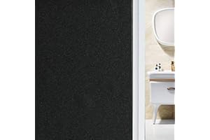 FXCIST Matte Blackout Privacy Window Film UV Protection Glass Window Sticker Dark Window Tinting Film Light Blocking (60X200cm, Black)