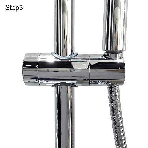 MINGOR Universal 21-25mm O.D. Verstellbare Handbrause Schienenkopf -Halterung Halter für Slide Bar Slider Clamp Badezimmer Ersatz, ABS verchromt - 6