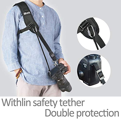 WITHLIN allong   professionnel photographie Set - sangle avec attache de s  curit   de prolonger pour appareil photo SLR DSLR  Canon Nikon Sony Pentax Olympus  etc      