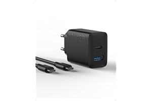 ‎ANKER Ładowarka Anker 20W USB C, zasilacz sieciowy, zasilacz, kompatybilny z iPhone 16/15Phone Series/iPad i innymi (z kablem USB-C 150 cm) (czarny)
