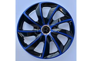 NRM Tapacubos Stig Extra Negro/Azul, 13 Pulgadas, Juego de 4 Unidades