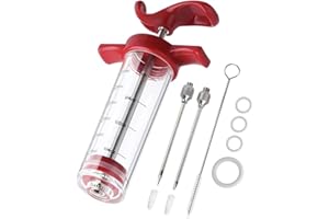 trabag Marinadenspritze Pökelspritze Fleischspritze - 30 ml Marinadenspritze mit 2 Edelstahl-Fleischnadeln für Küche Grillen Steak Truthahn Schweinefleisch