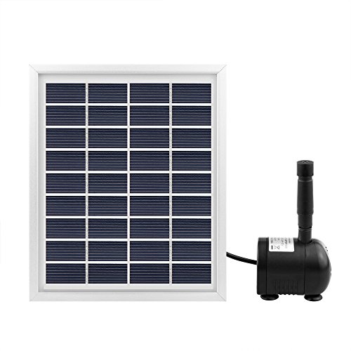 Solar Brunnen Solar Power Wasserpumpe Solar Panel Power Tauchpumpe Brunnen Teich Wasserpumpe Kit 55 cm Höhe für Garten Pflanzen Pool Teich 2 W - 4