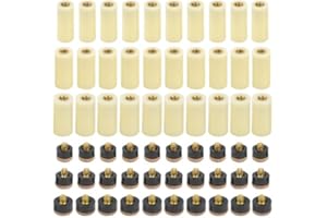 XINGYHENG BGTXINGI 60PCS (30 Set) 3 Arten Billardqueue Off-White Ferrulen Set mit Super Queue-Schraubspitzen (13 mm, 12 mm, 11 mm, braune Spitze)