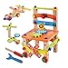 Produktbild Holzwerkbank Kinder 49tls. Holzbauklötze Lustige Kleine Montage und Demontage Stuhl Puzzle Konstruktion Pädagogische Kreativspielzeug DIY Set ab 3 Jahren (style B)