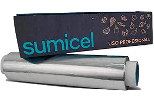 SUMICEL - Papel de Aluminio Profesional Liso - 30 centímetros x 300 Metros - Especial para catering, cocina, peluquería, hogar. Bobina de 2kg - 300 metros REALES (1)