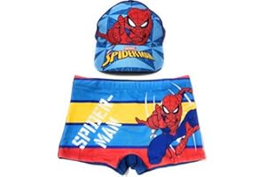 REQUETEGUAY URBAN RU Bañador Spiderman Boxer + Gorra Spiderman Marvel para Niños | Pack de Gorra Spiderman + Boxer de Baño Spiderman Marvel