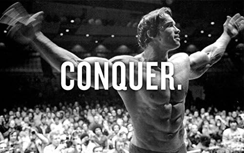 VeryGood Production Arnold Conquer Grainy Vintage Looks Gym Motivational Poster Print in Sizes -A1