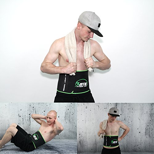 MTH Fitness Line Bauchweggürtel für Männer & Frauen | Hot Belt Rückenbandage Kompression Body Shaper Bauchgurt Waist Trainer Taillenformer Rückenstützgürtel Schwitzgürtel Fitness Gürtel Abnehmgürtel - 2