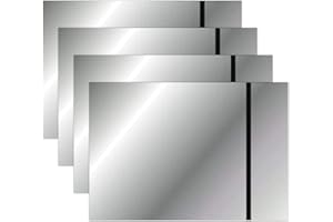 CANDEON 4 Pezzi Foglio Acrilico per Incisione Laser, 30x20cm Doppio Colore Fogli Acrilici Incisioni Laser Segni Fogli Di Plastica Acrilici Segni Personalizzati per Incisione Laser (Specchio Argento-Nero)