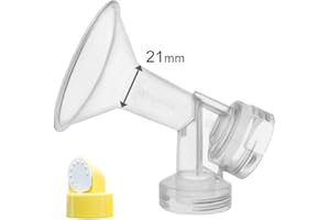 21mm De una sola pieza copa con válvula y membrana para extracores de leche Medela, Reemplace Medela 21 mm Personal Fit mama Escudo y conector; Hecho por Maymom