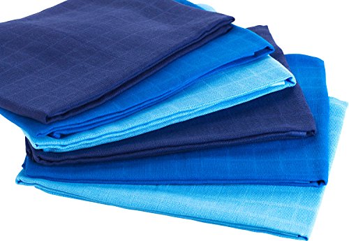 MAKIAN Mulltücher 6er-Pack marine/blau/hellblau - 3
